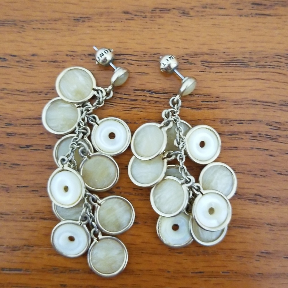 Monet neutral color dangly earrings